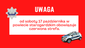 Komunikat Policji - Czerwona strefa - grafika obrazującą.