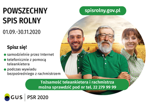 Grafika informująca o Powszechnym Spisie Rolnym.