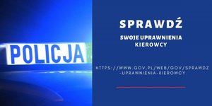Grafika opisowa. Na niebieskim tle napis - sprawdź swoje uprawnienia.