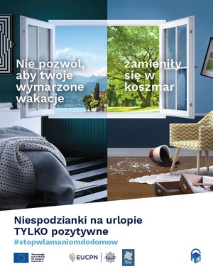 Ulotka informacyjna dotycząca przeciwdziałania włamaniom do domów.