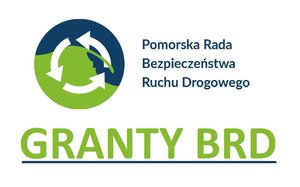 Grafika obrazkowa. Napis: Pomorska Rada Bezpieczeństwa Ruchu Drogowego Granty BRD.