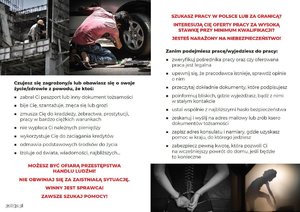 Ulotka z informacjami dotyczącymi handlu ludźmi.
