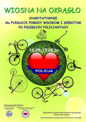 Plakat wirtualnej akcji: Wiosna na okrągło.