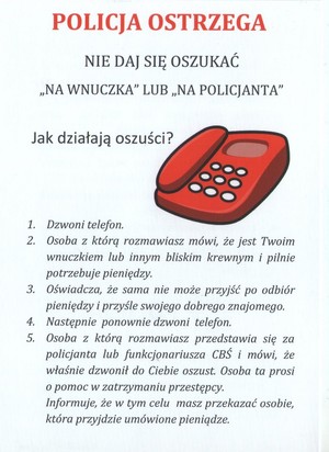 Skan z pierwszej strony rozdawanych ulotek prewencyjnych.