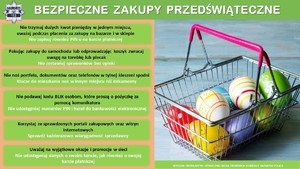 Ulotka dotycząca bezpiecznych zakupów przedświątecznych.