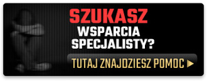 Grafika obrazkowa ukazująca dziecko w kryzysie. Napis o treści: Szukasz wsparcia specjalisty? Tu znajdziesz pomoc.