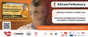 Plakat promujący akcję pn. &quot;Znam Te Numery&quot;.