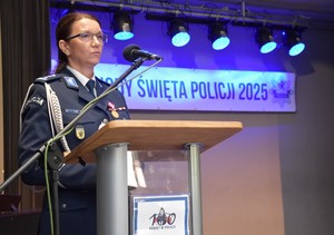 Policjanci w trakcie uroczystości Święta Policji.
