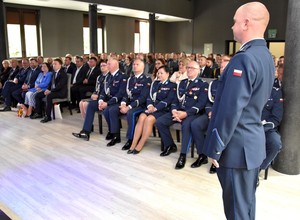 Policjanci w trakcie uroczystości Święta Policji.