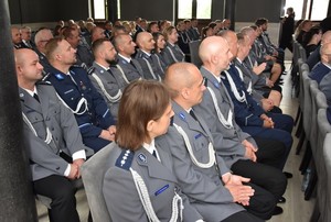 Policjanci w trakcie uroczystości Święta Policji.
