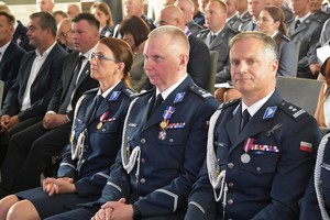 Policjanci w trakcie uroczystości Święta Policji.
