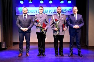 Policjanci w trakcie uroczystości Święta Policji.