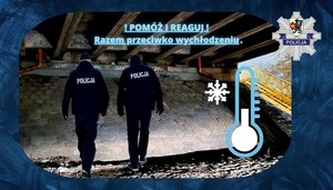 Policjanci pod wiaduktem szukają osób narażonych na wychłodzenie.