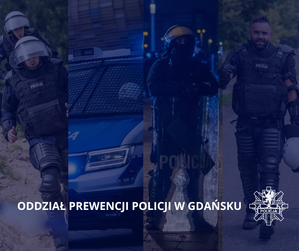 Kolaż ze zdjęciami policjantów z prewencji.